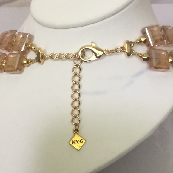 DblStrand17”W/3”Ext.NecklaceW/Hand CutSqrCrystals - Picture 7 of 7